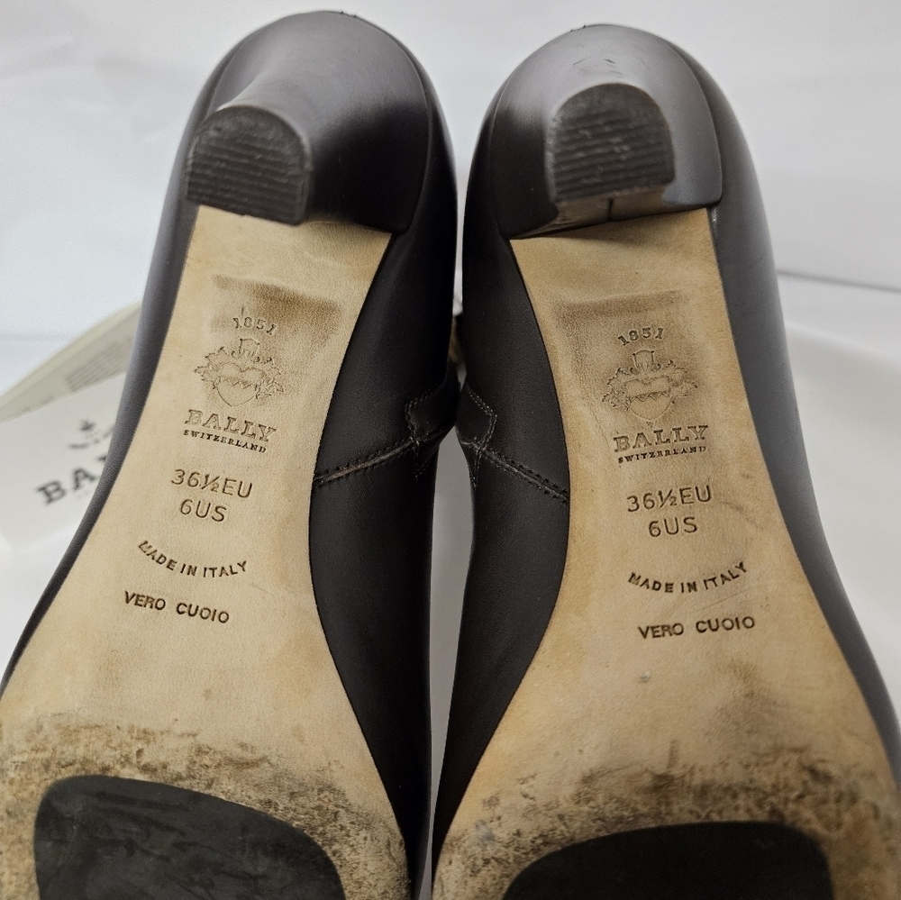 Bally Chanya Suede And Leather Heel Boots In Tan And Brown US Sz 6 EU Sz 36.5 - Picture 9 of 15